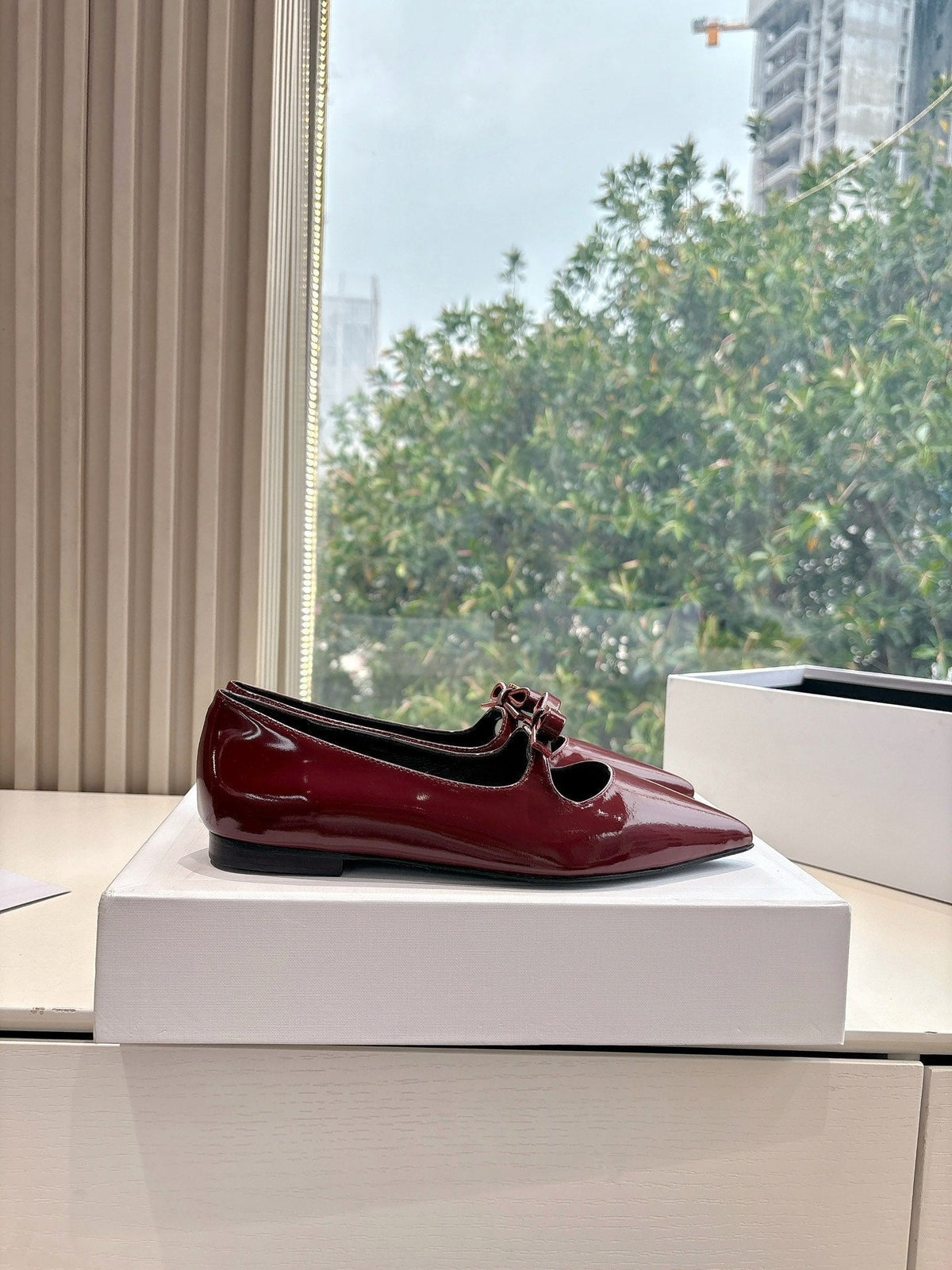 CELINE Ballet Flats Red Patent Leather 285945