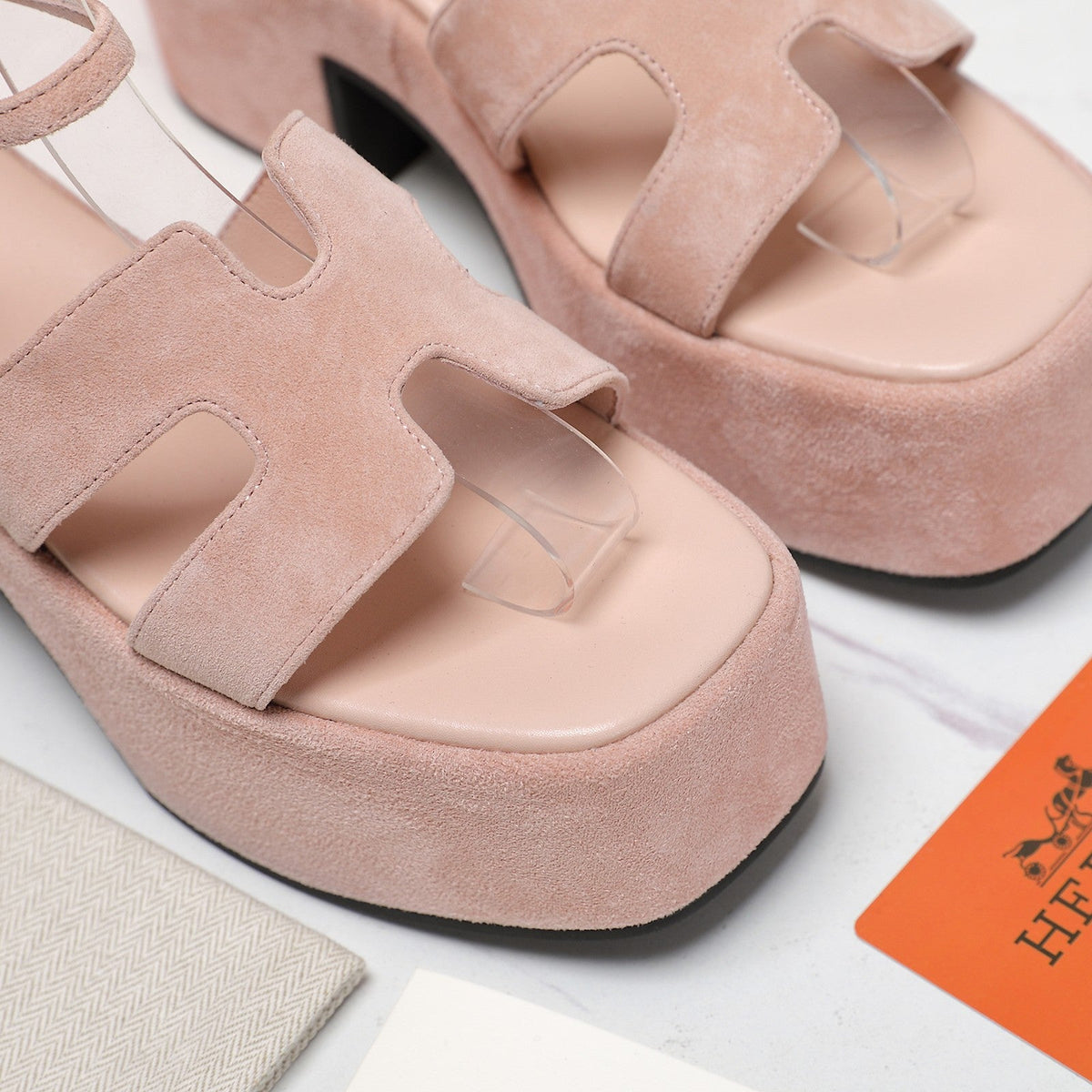HM Jam 70 sandal In Light Pink Calfskin 120307