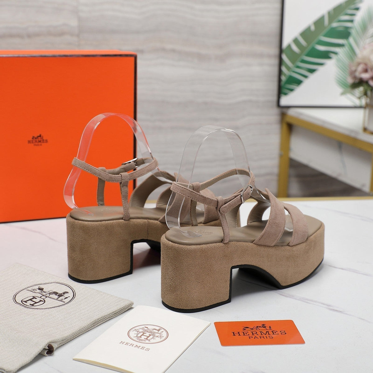 HM Jam 70 sandal In Light Brown Suede 120309