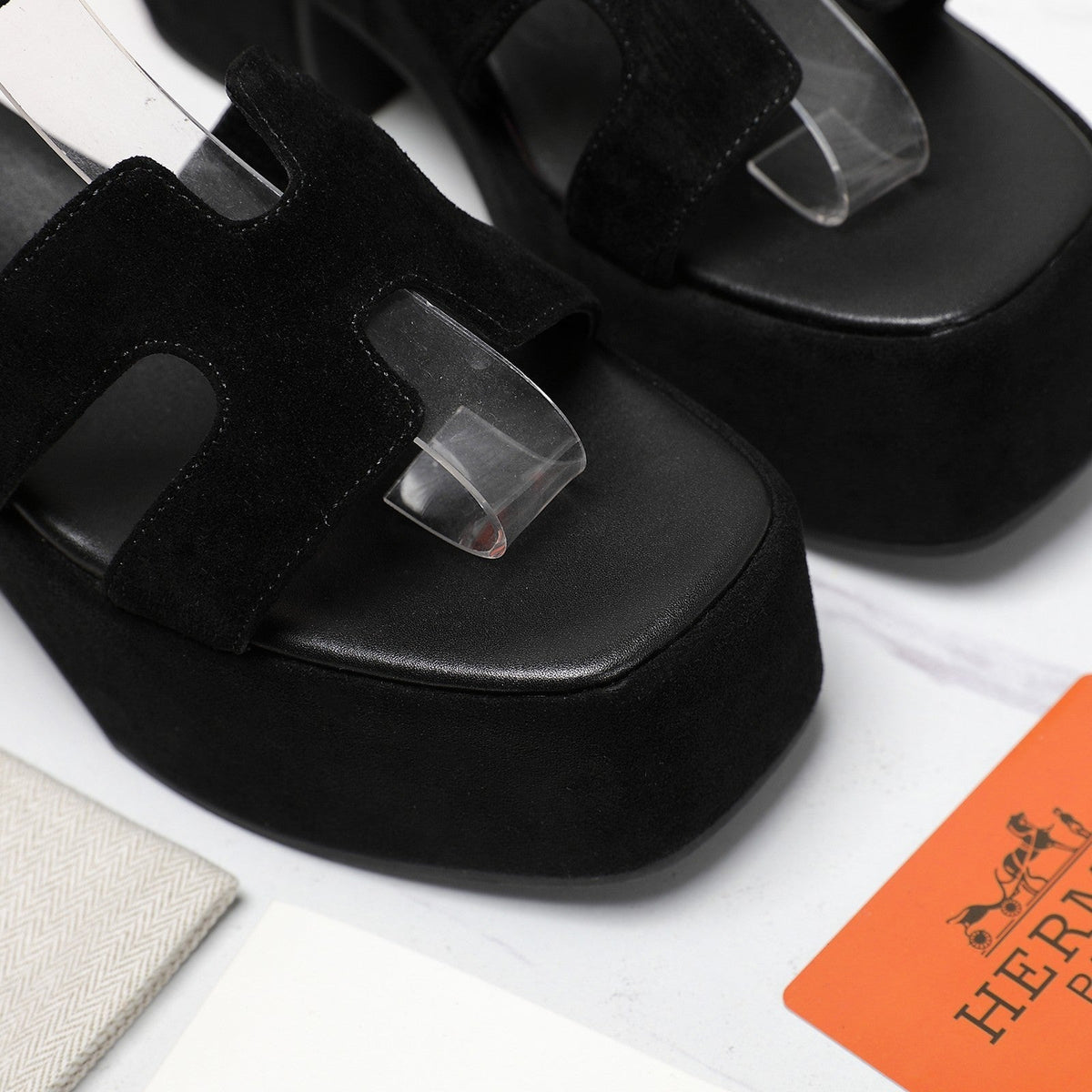 HM Jam 70 sandal In Black Velvet 120319