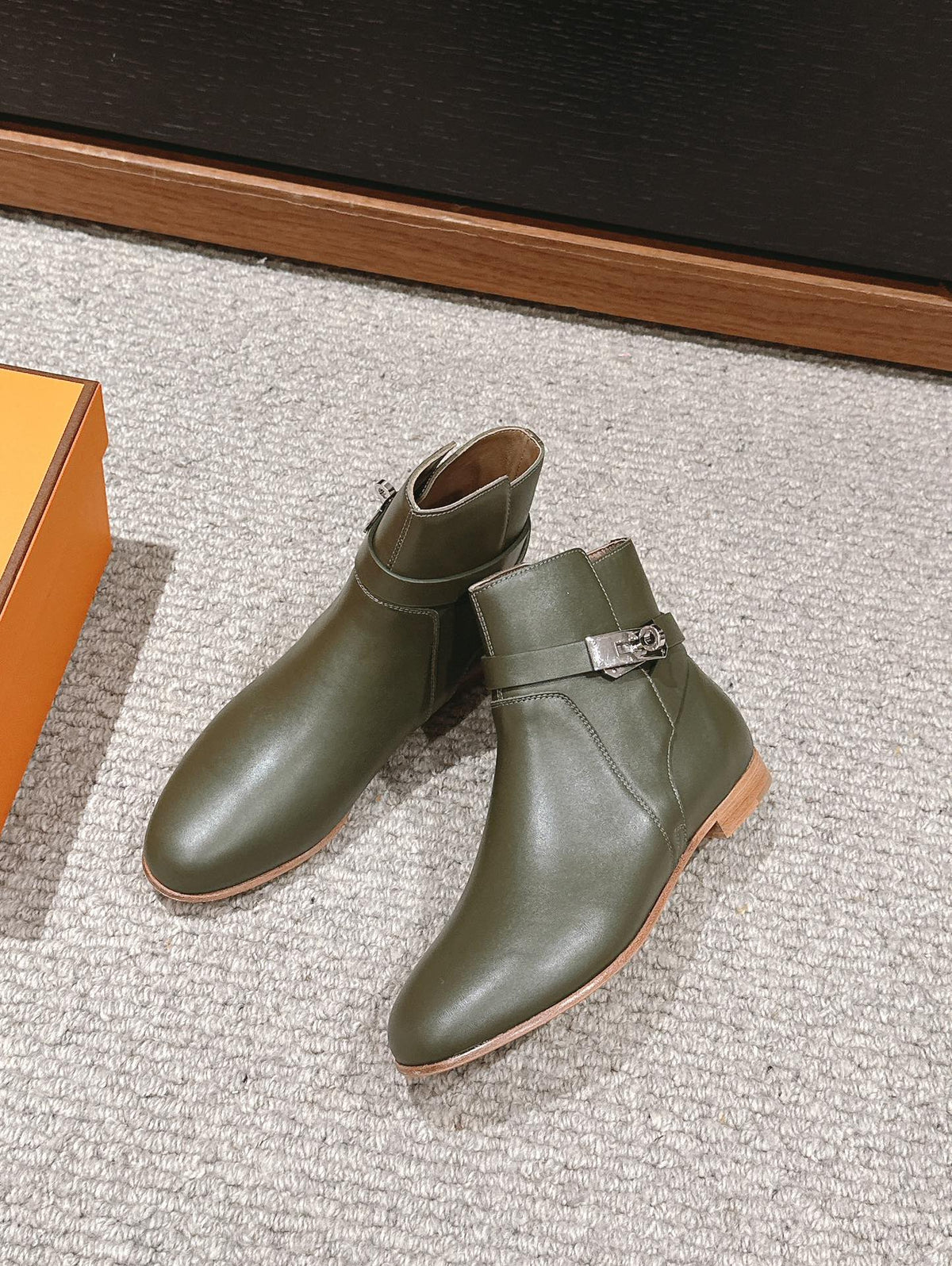 neo ankle boot khaki calfskin