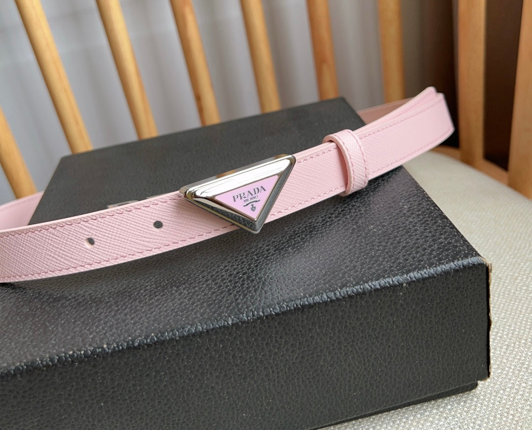 PRADA 25S BELT 20 MM IN LIGHT PINK CALFSKIN 571386