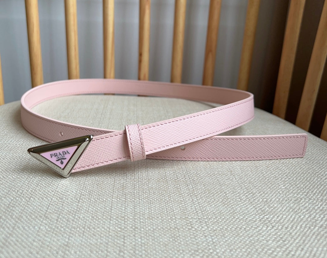 PRADA 25S BELT 20 MM IN LIGHT PINK CALFSKIN 571386