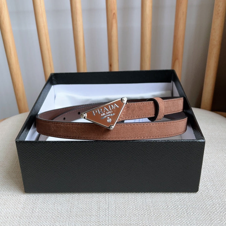 PRADA 25S BELT 15 MM IN BROWN SUEDE 541736