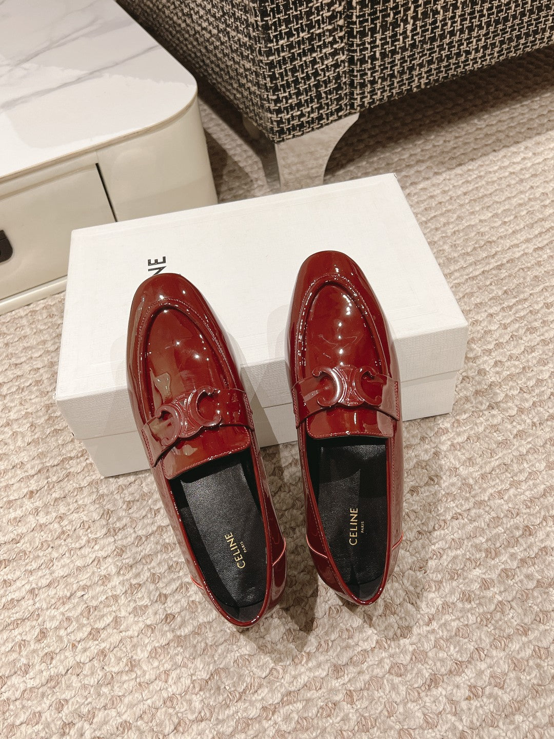TRIOMPHE LOAFER IN CRIMSON RED PATENT CALFSKIN