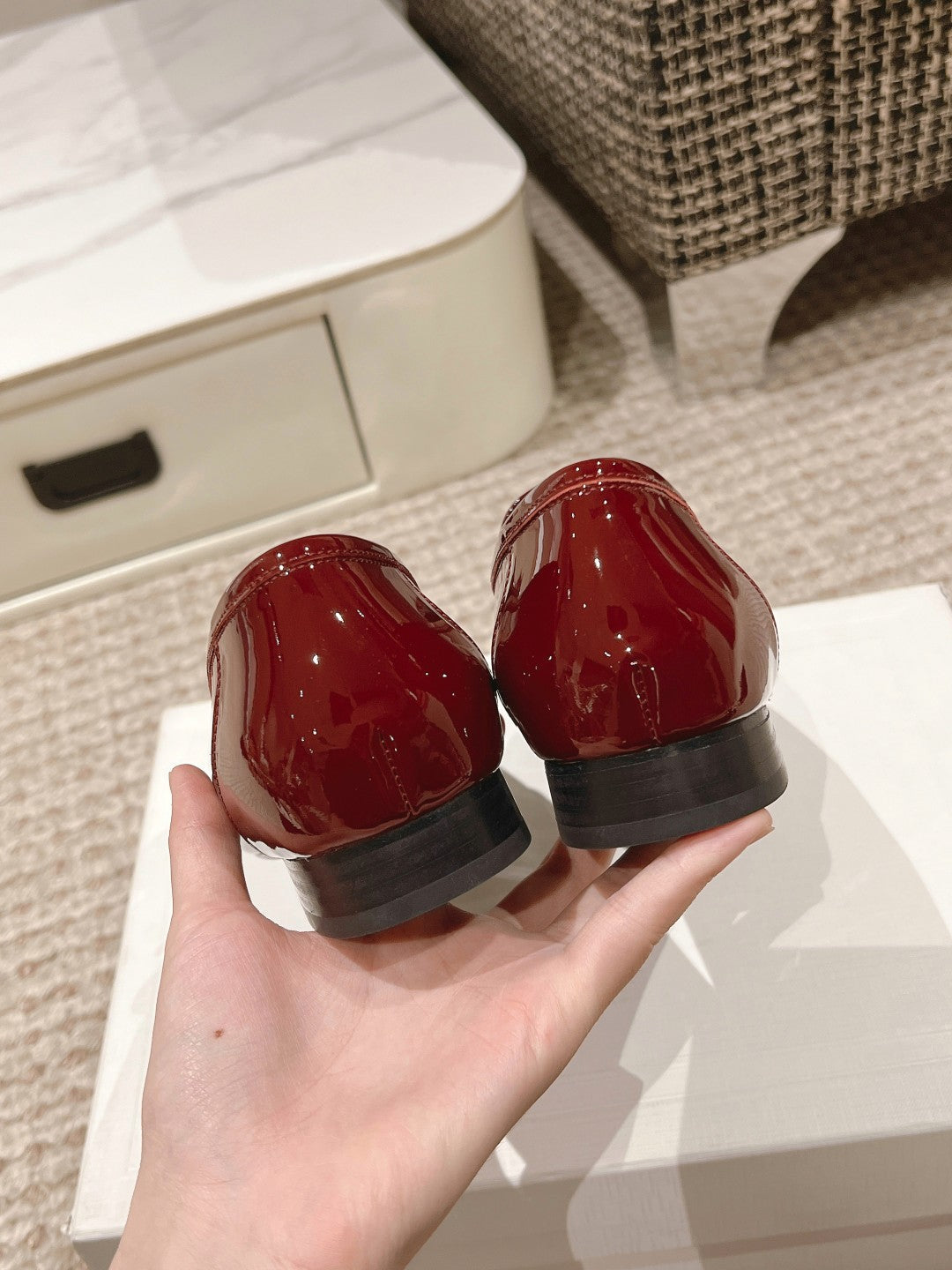 TRIOMPHE LOAFER IN CRIMSON RED PATENT CALFSKIN
