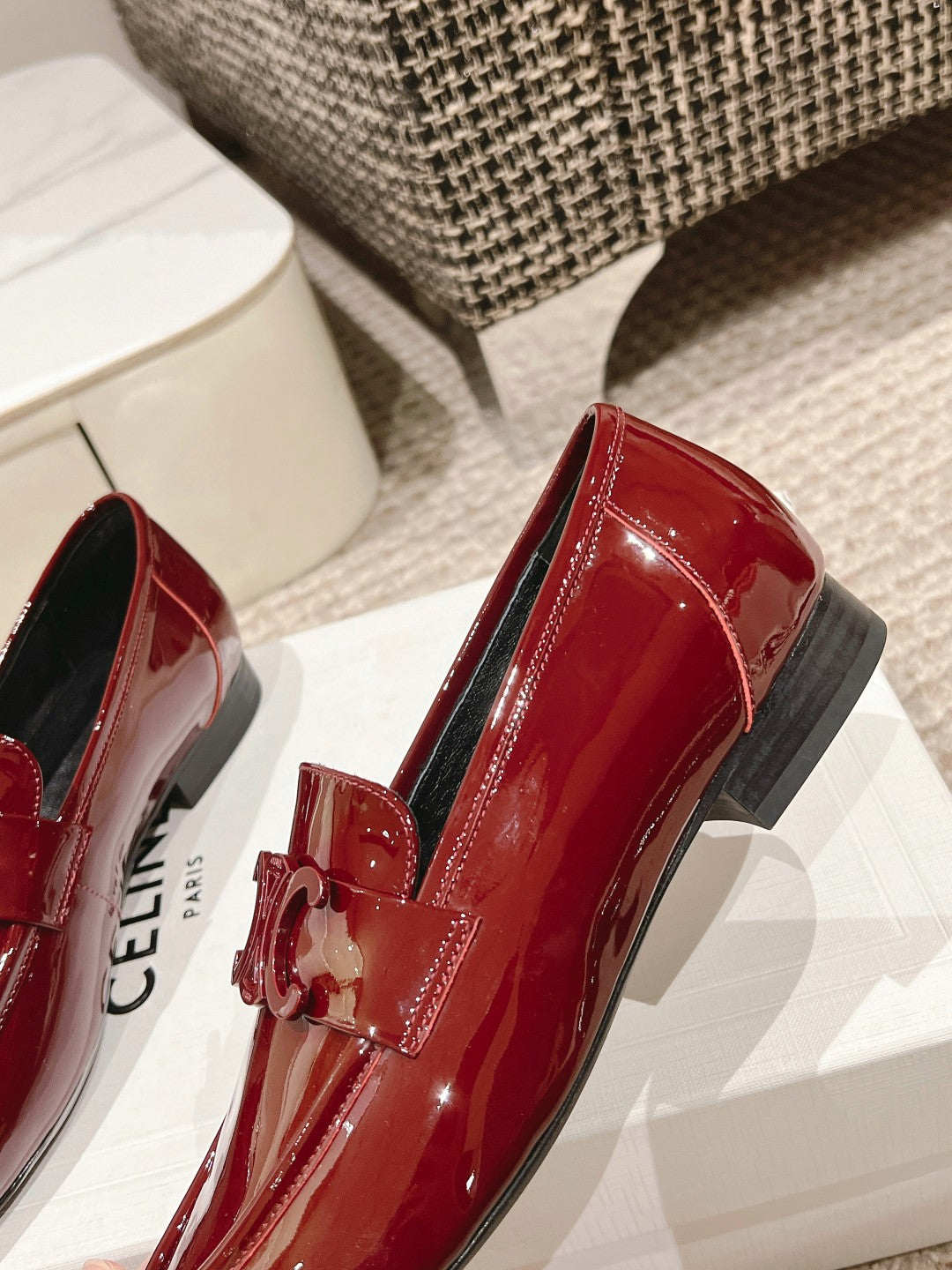 TRIOMPHE LOAFER IN CRIMSON RED PATENT CALFSKIN