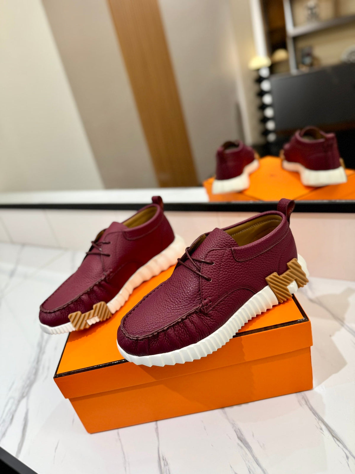 HM Increase Sneaker Red Purple Cowhide 983027