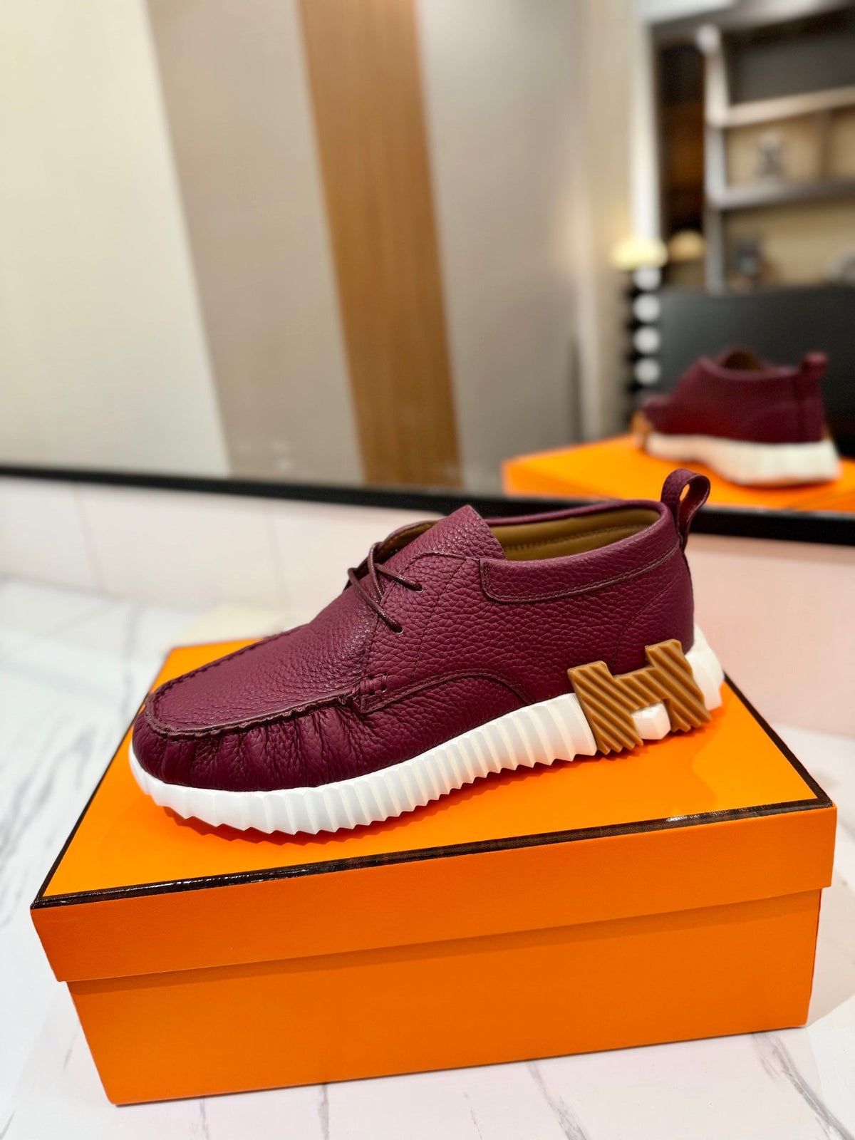 HM Increase Sneaker Red Purple Cowhide 983027