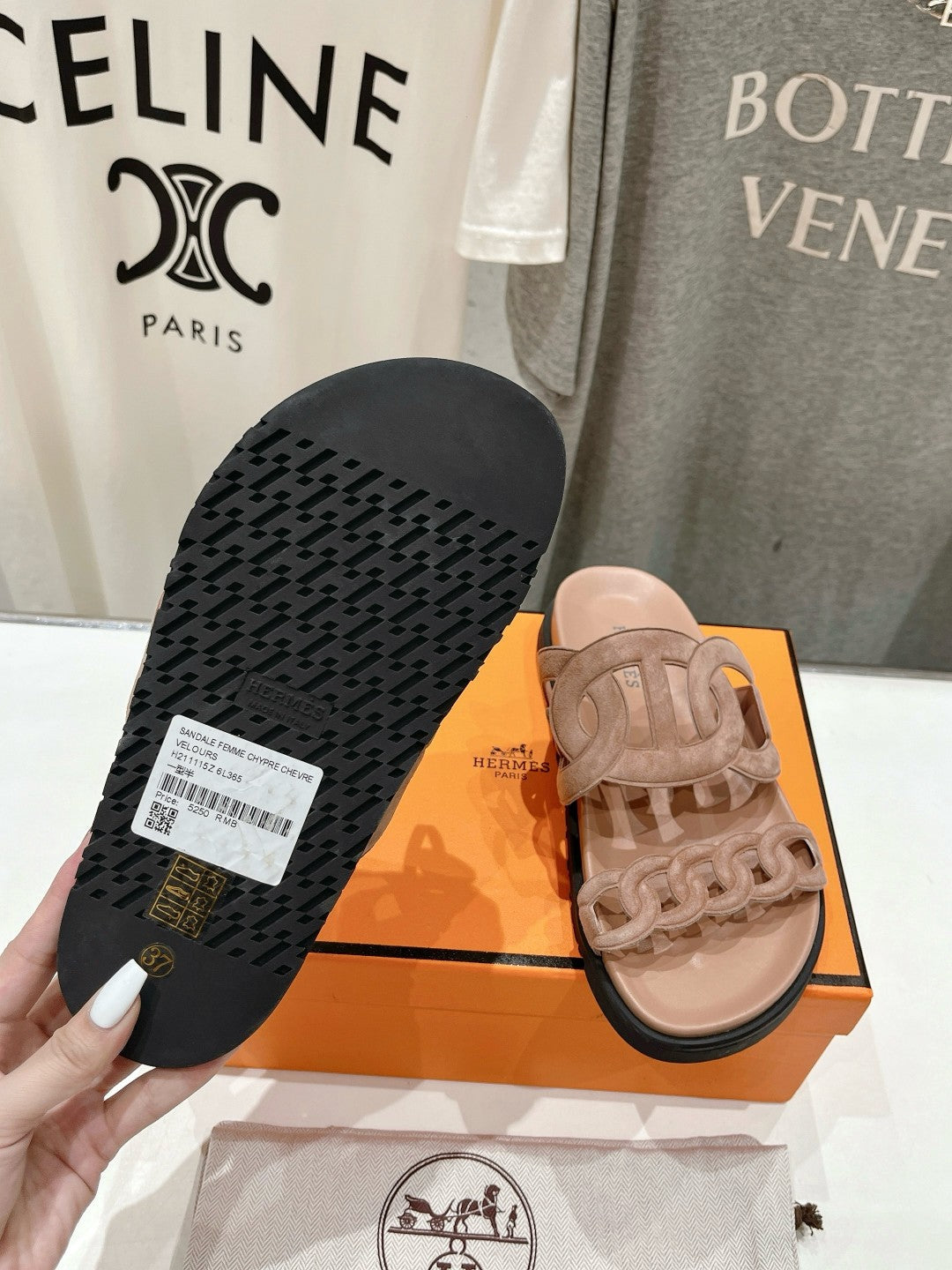EXTRA SANDAL PASTEL PINK NUDE CALFSKIN