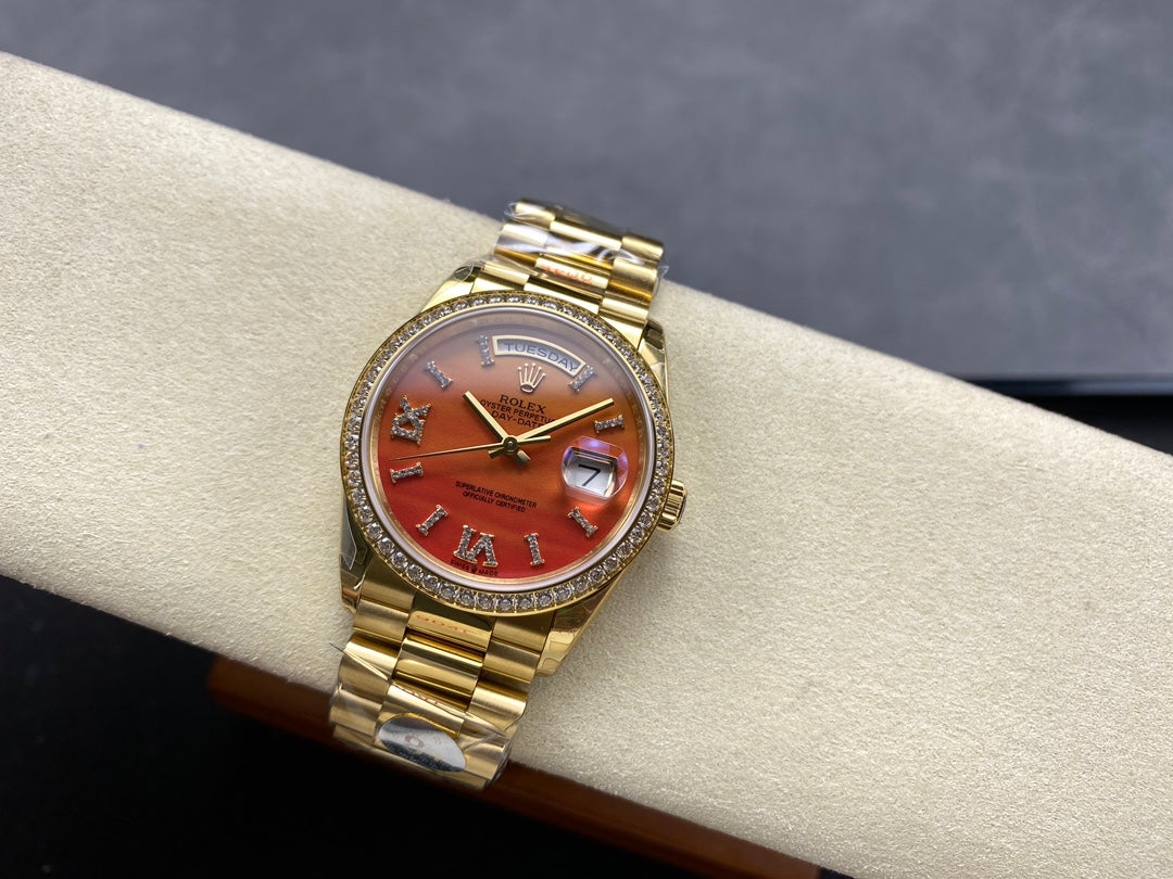 Rolex Day-Date 36mm Gold Orange Dial