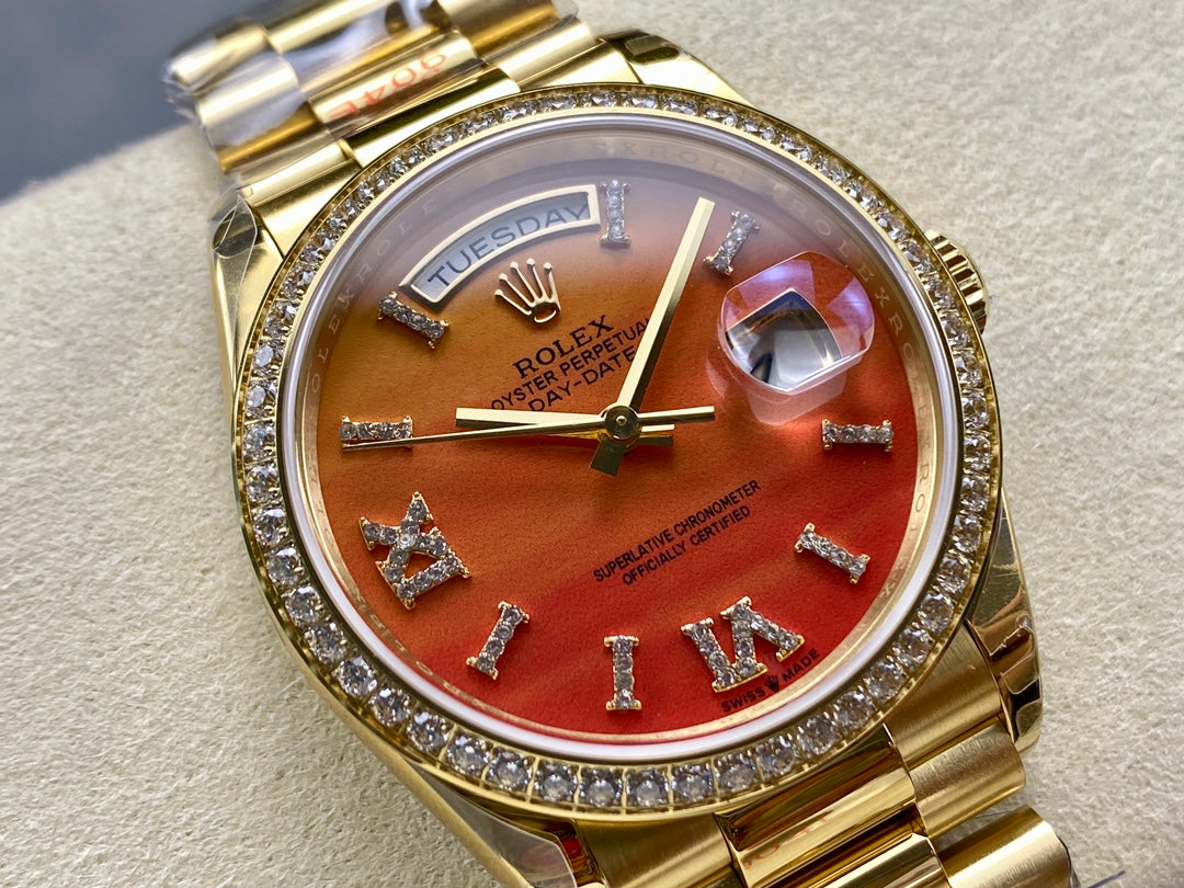 Rolex Day-Date 36mm Gold Orange Dial