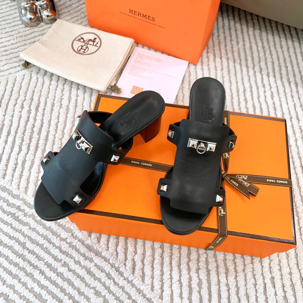 HM Invincible 50 Sandal Black Lambskin 963261