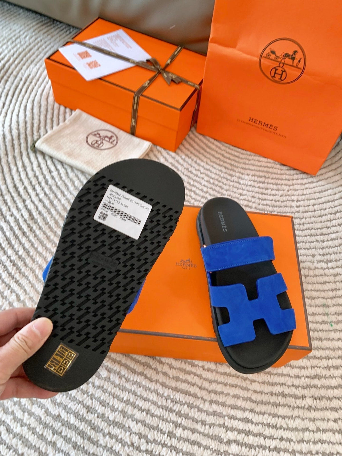 HM Chypre Sandal Blue Suede 963543