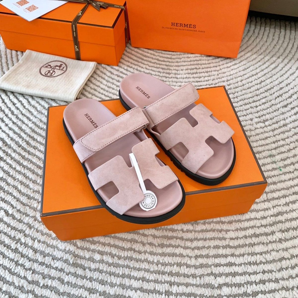 HM Chypre Sandal Light Pink Suede 963546