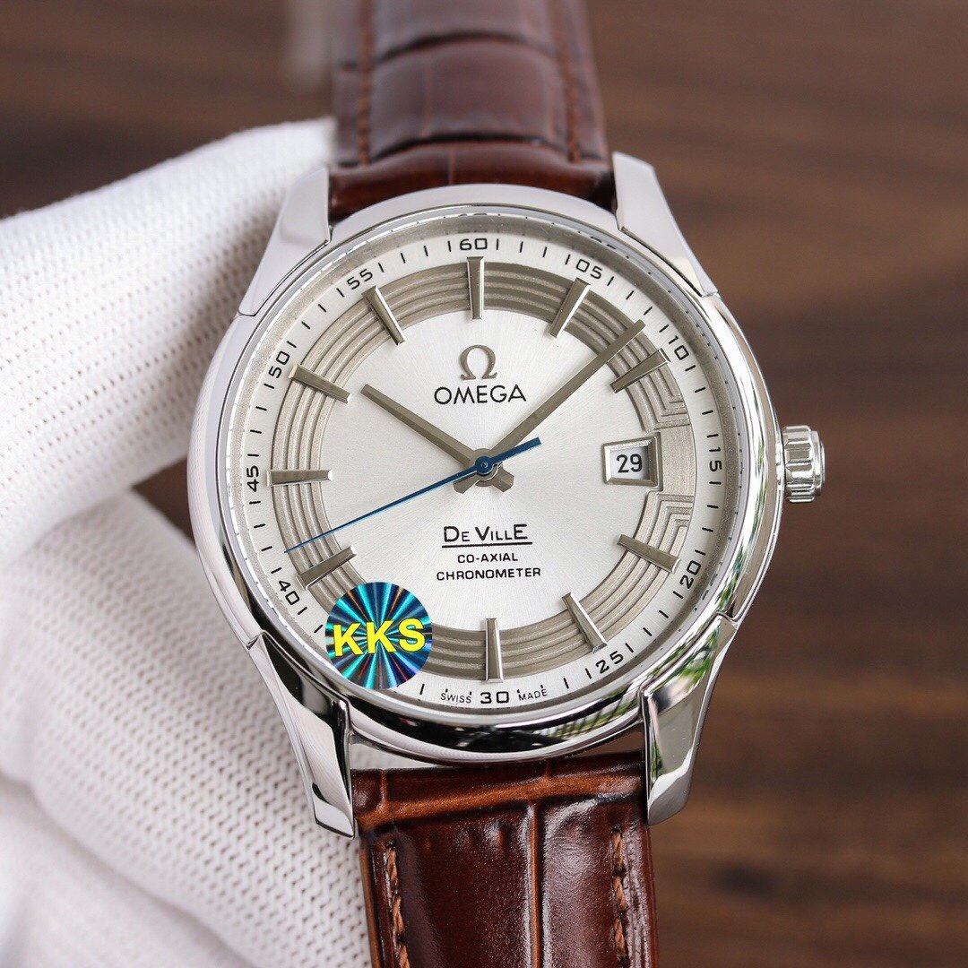 DE VILLE HOUR VISION 41MM STEEL CASE LEATHER STRAP