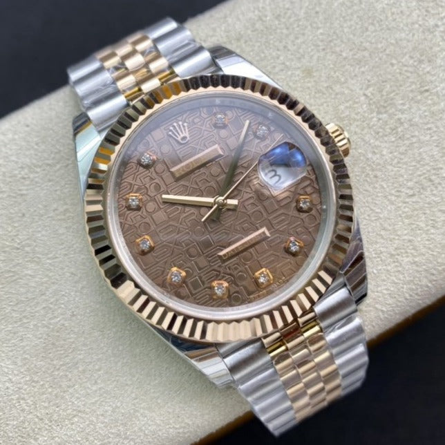 DATEJUST 41 TWO-TONE ROSE GOLD CHOCOLATE DIAL