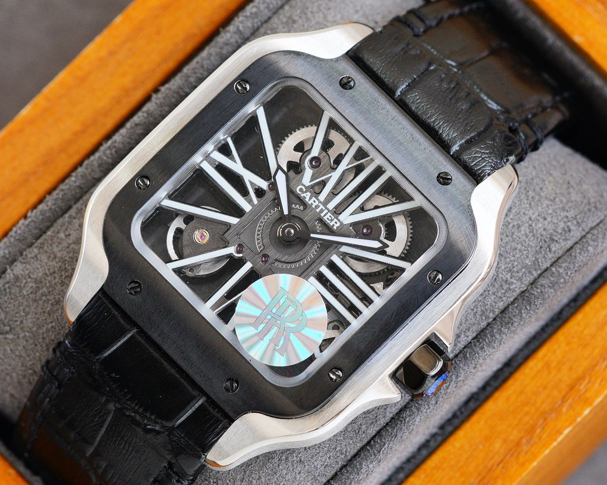 SANTOS BLACK BEZEL SKELETON