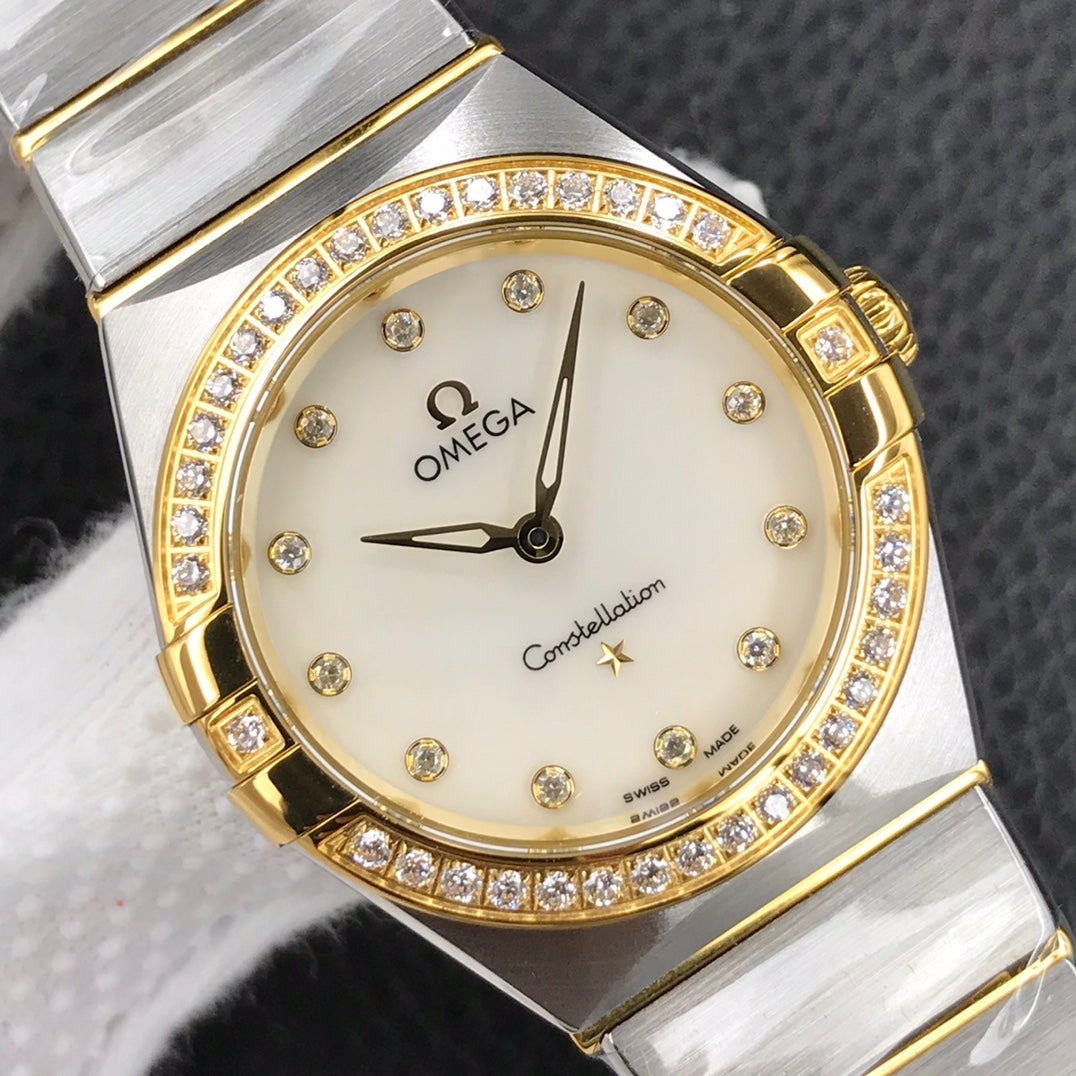 CONSTELLATION 28MM QUART DIAMOND BEZEL MOP DIAL
