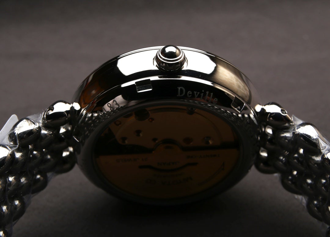 DEVILLE PRESTIGE 32MM STEEL DIAMOND BEZEL MOP DIAL