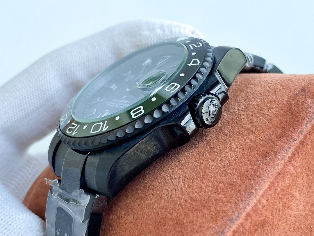 GMT-MASTER II CUSTOM BLACK CASE GREEN BLACK BEZEL