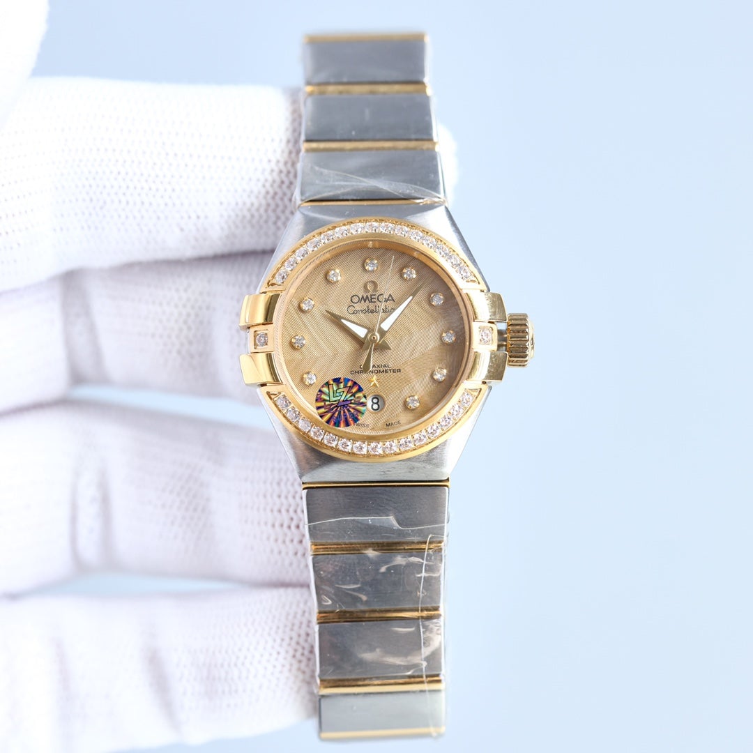 CONSTELLATION 27MM ROSE GOLD DIAMOND BEZEL