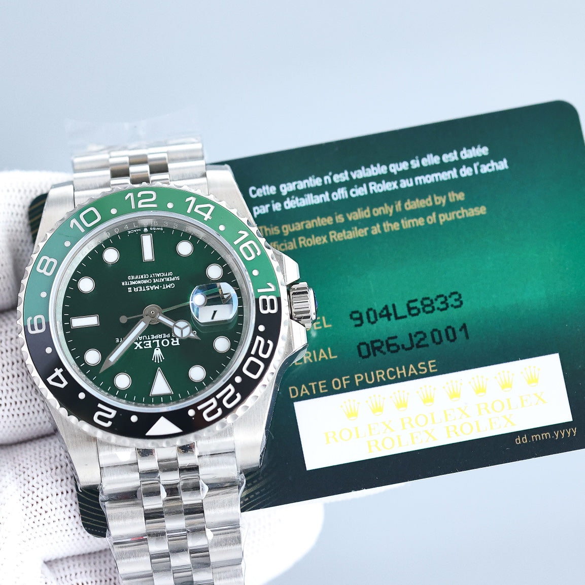 GMT-MASTER II CUSTOM GREEN BLACK BEZEL GREEN DIAL