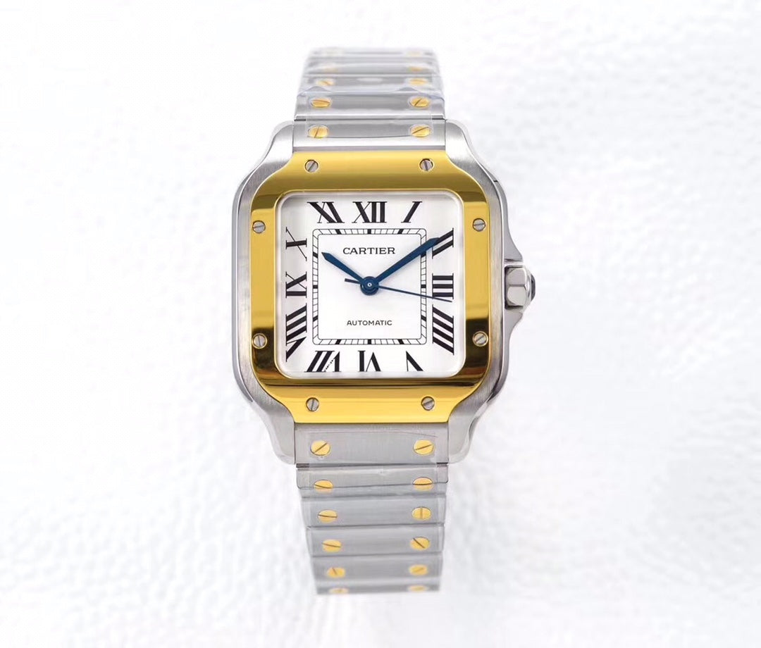 SANTOS LADY 35.1MM AUTOMATIC GOLD STEEL (BEST VERSION)