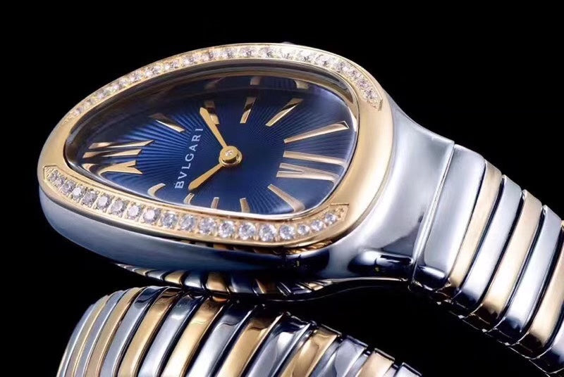 serpenti tubogas 35mm gold steel diamond bezel