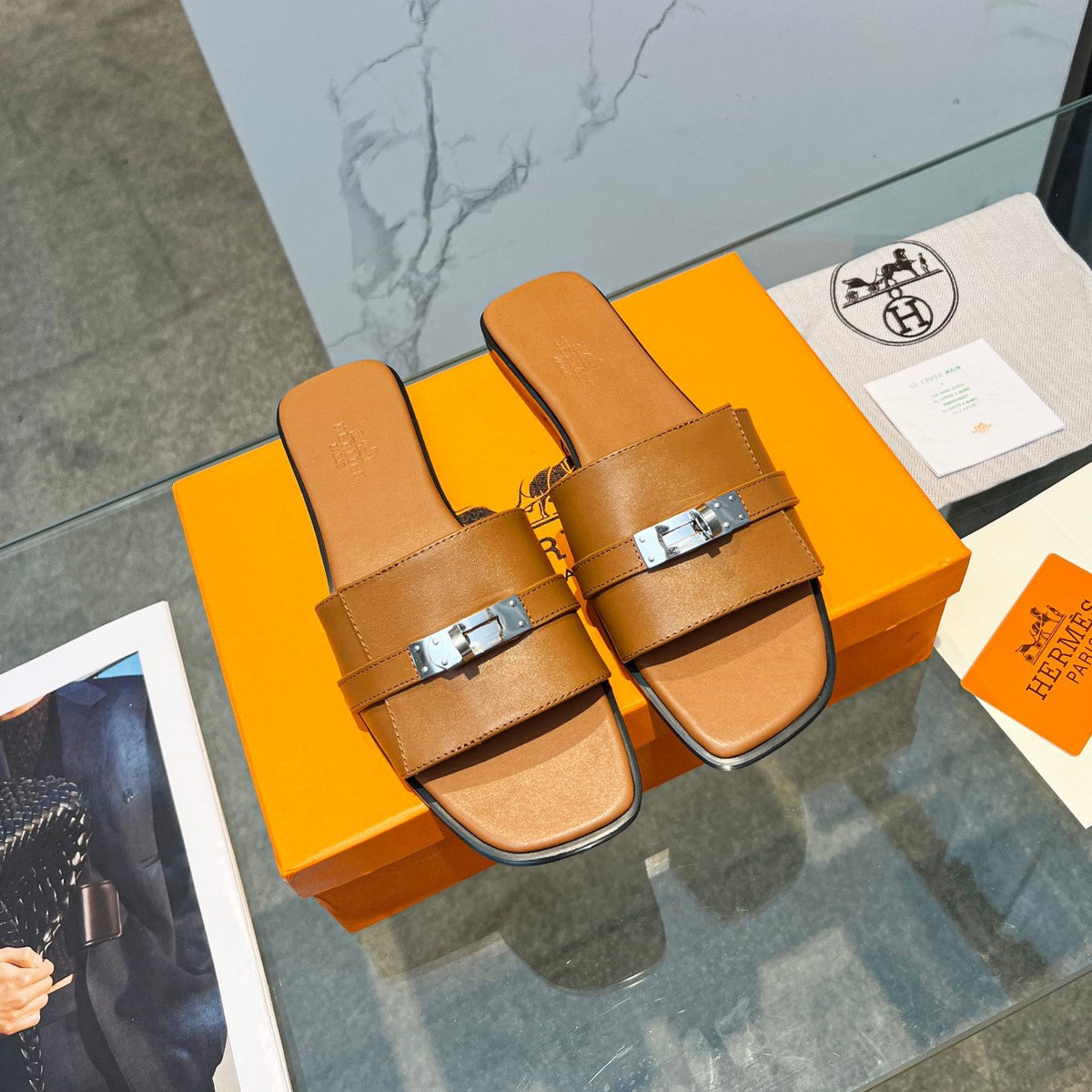 Giulia Sandal Tan Calfskin