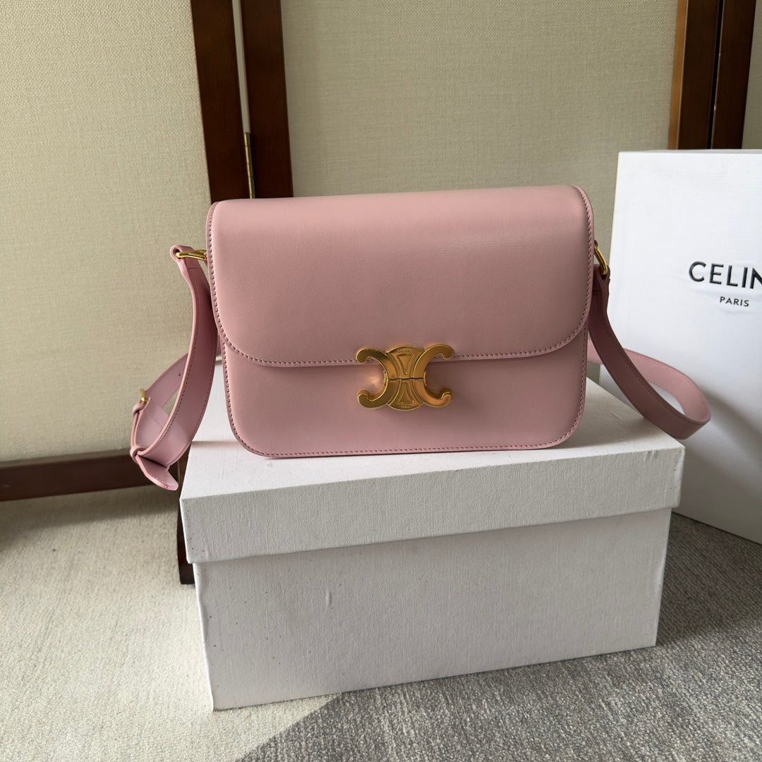 classique triomphe 22 pink calfskin gold hardware