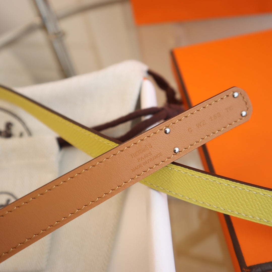 hm kelly belt 18mm yellow epsom leather