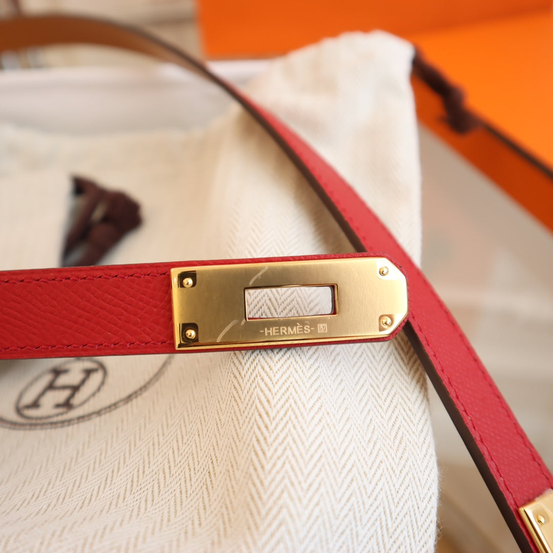 hm kelly belt 18mm dark red epsom leather