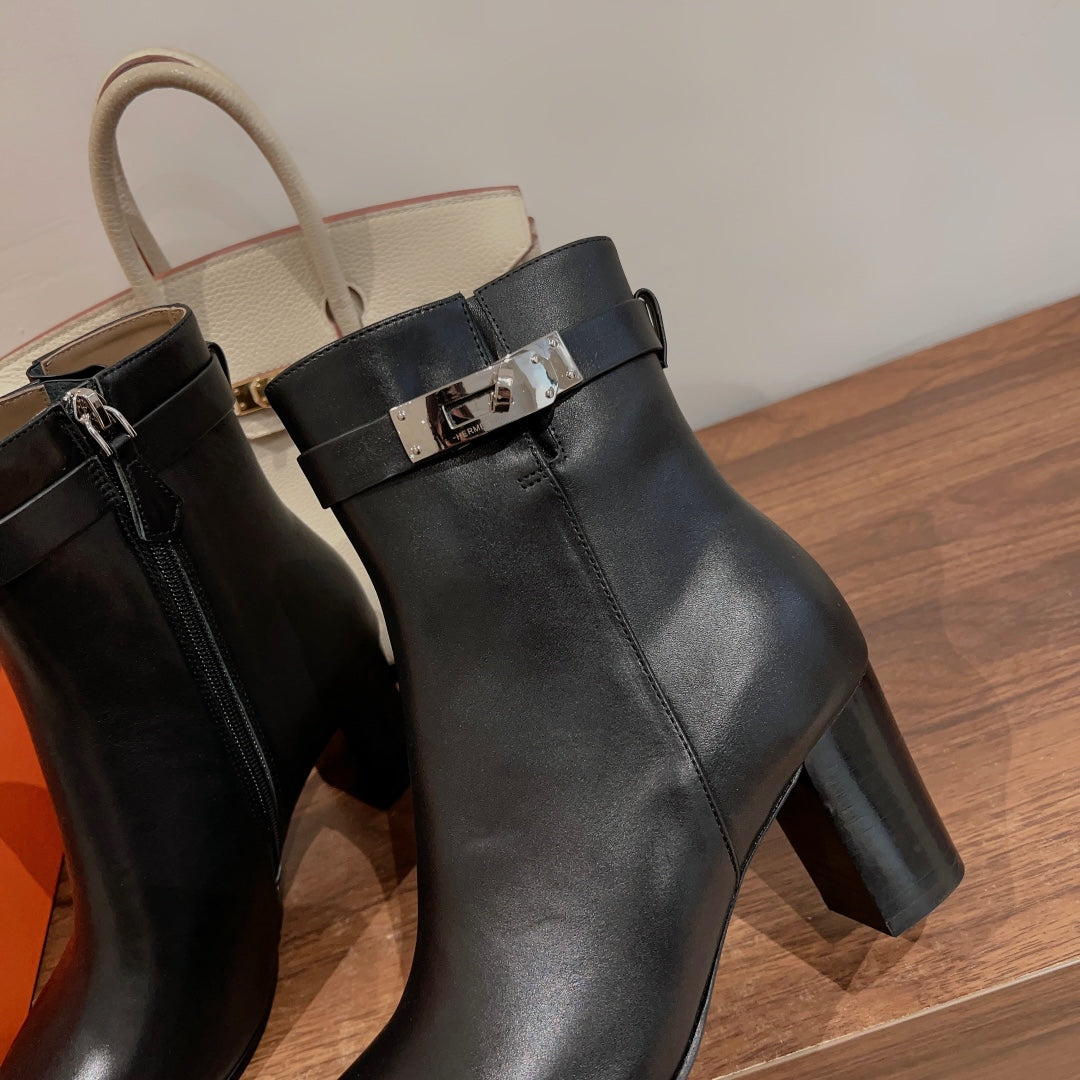 HM Saint Germain Ankle Boot Black Calfskin