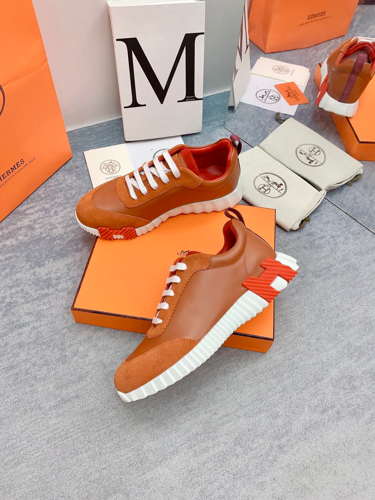 HM Bouncing Sneaker In Brown Lambskin 106427