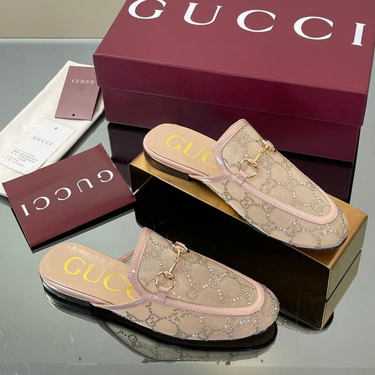 GC 25 Mule In Light Pink Hard Mesh And Lambskin