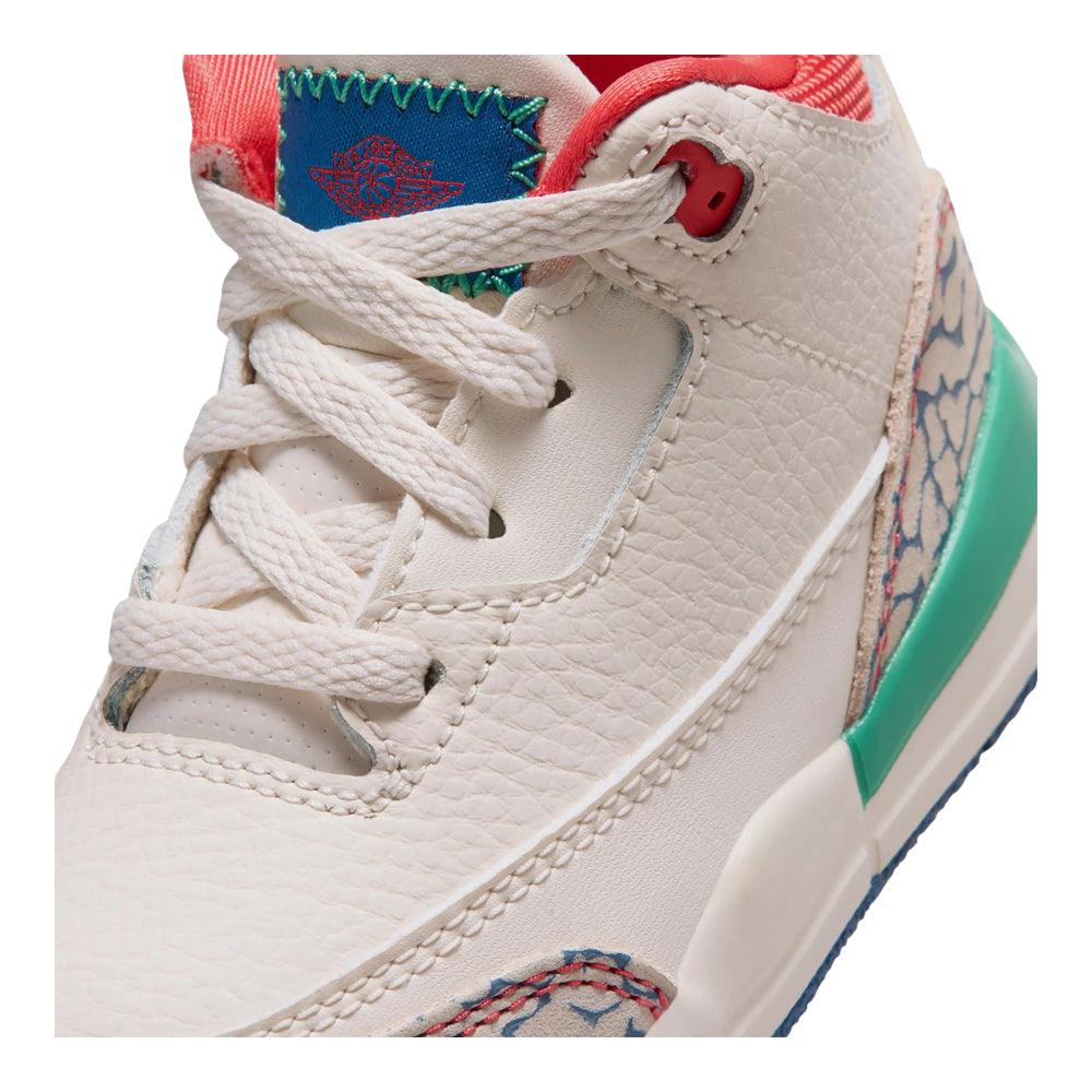 Toddler Air Jordan 3 Retro Play Your Way Chalk/Track Red/True Blue/Kinetic Green IO2075-100