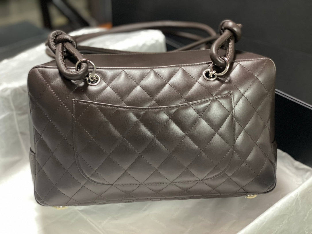 Chanel 2026 Cambon Ligne Bowler Bag 18cm Quilted Leather 348252