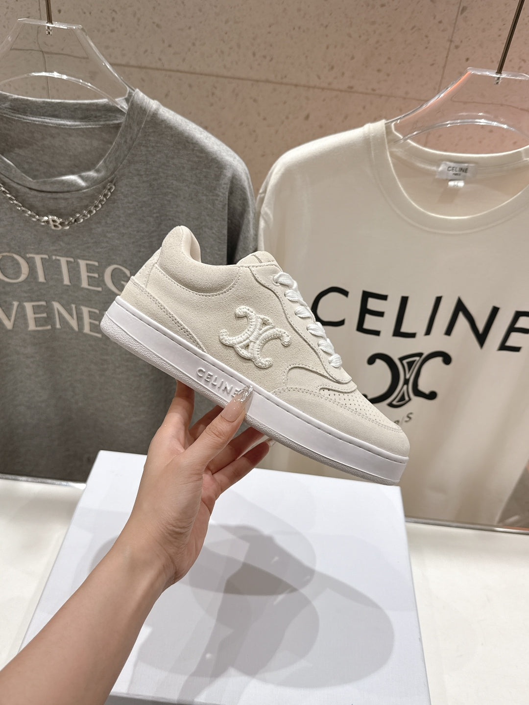 CELINE 25C SNEAKERS BEIGE SUEDE 236765