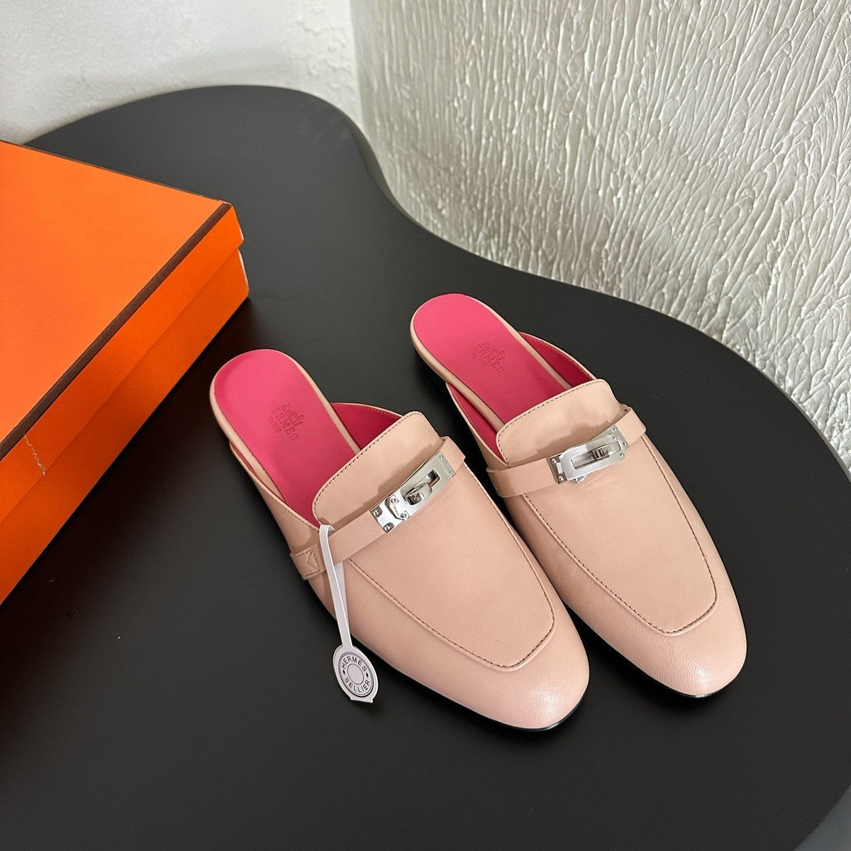 HM Oz Mule Beige Mix Pink Calfskin 961095