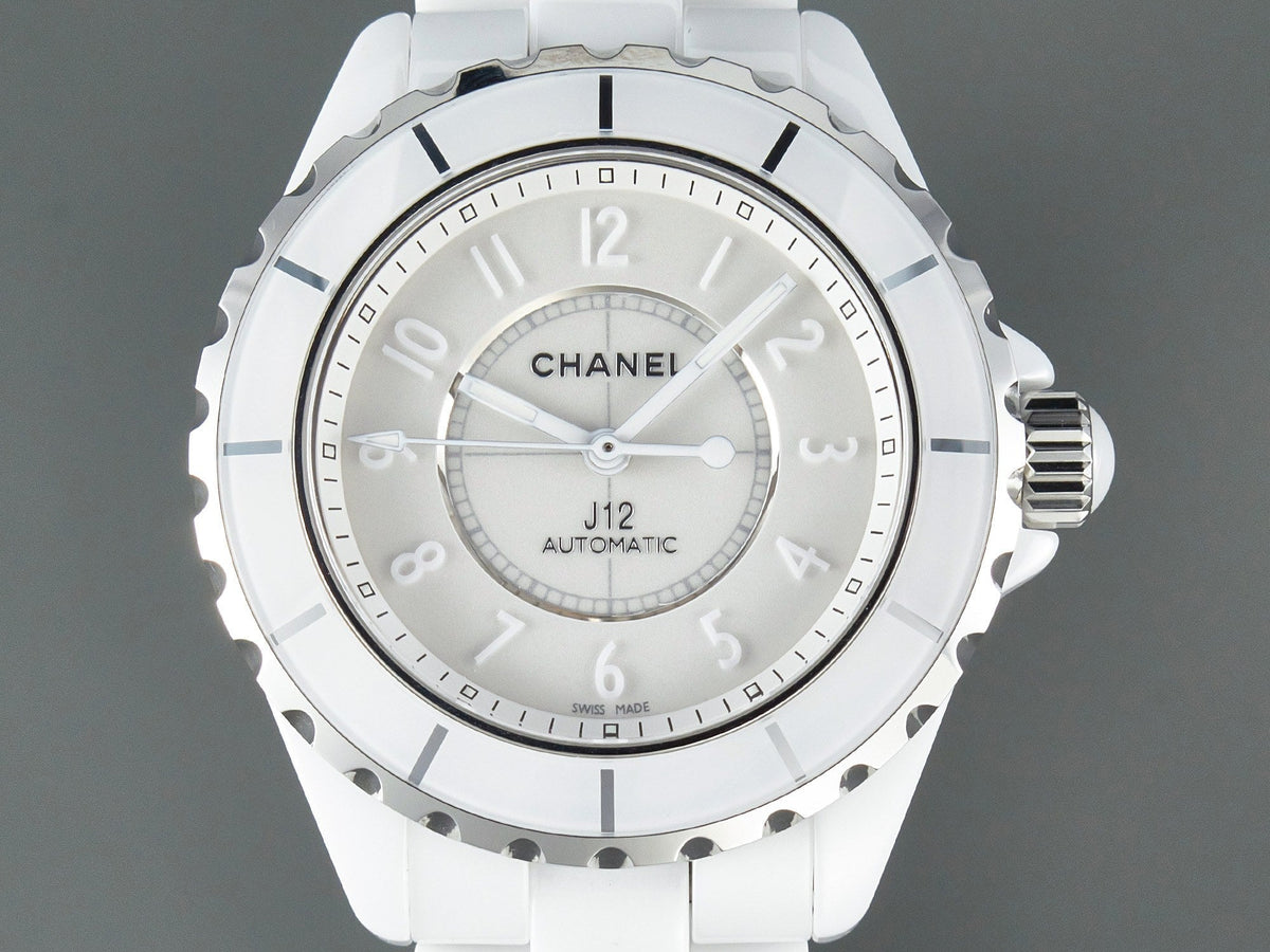 J12 Automatic White Ceramic White Numerals White Dial