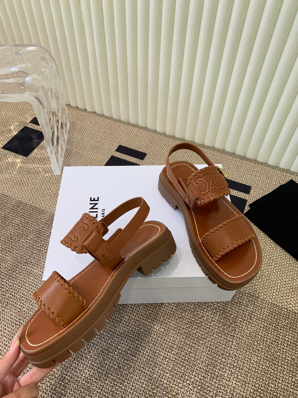 ROMAN SANDAL IN BRONZE BROWN CALFSKIN