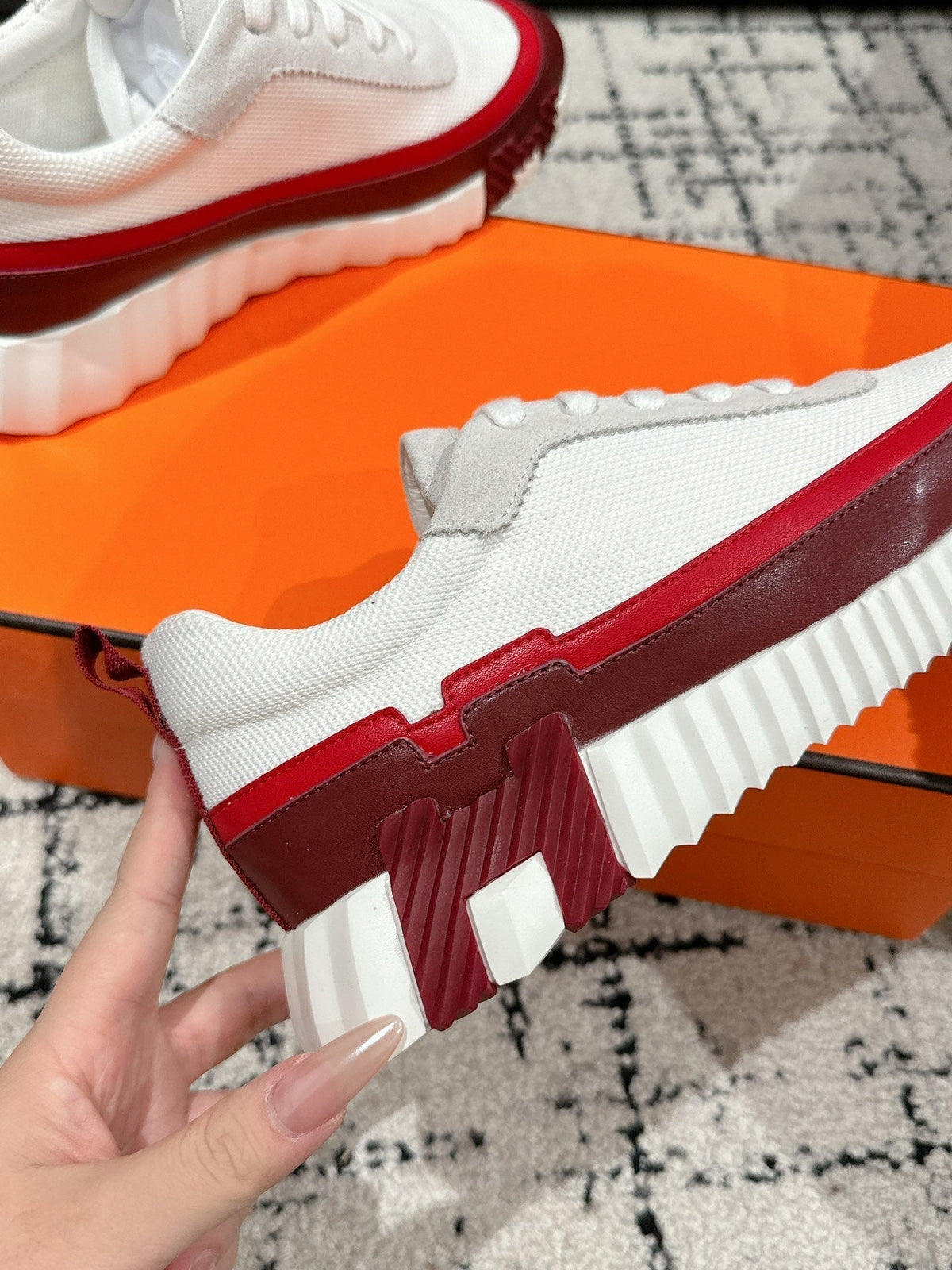 HM Sneaker In White Mesh Fabric 985317