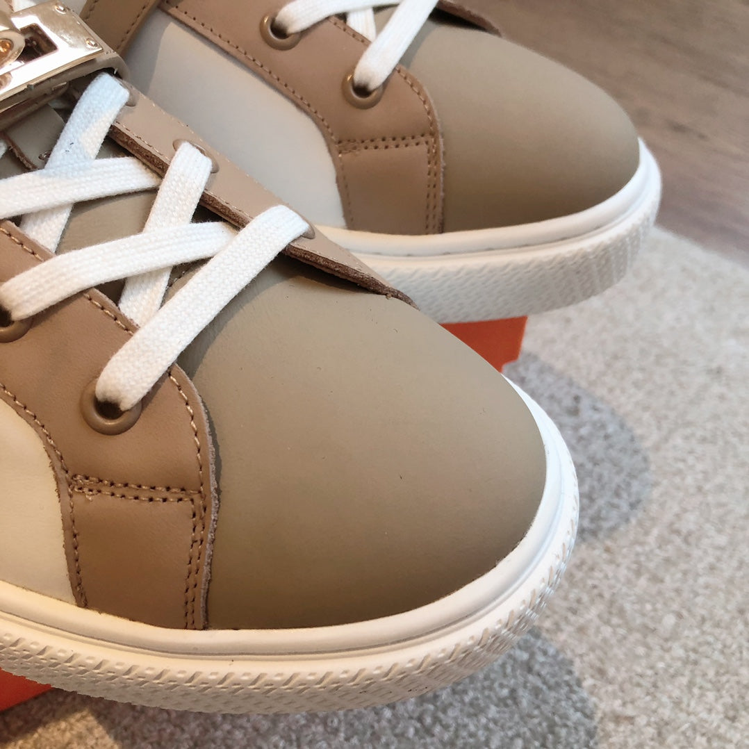 HM Day Sneaker Brown Mix White Nappa Leather 970892