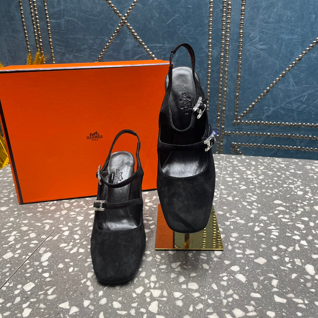 HM Jackie 80 Pump Black Suede 962923