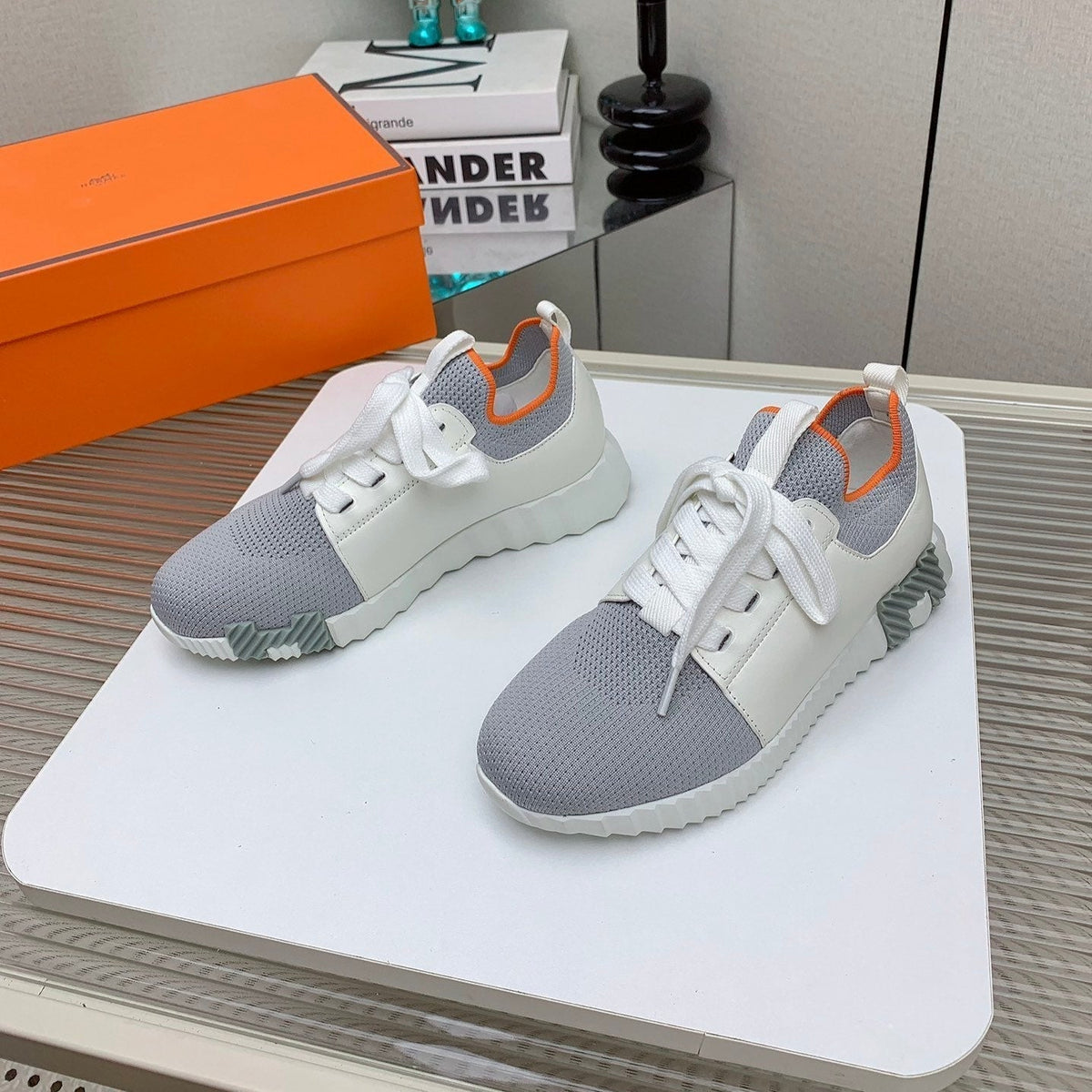 HM Depart Slip-on Sneaker In Grey Woven Fabric 106340