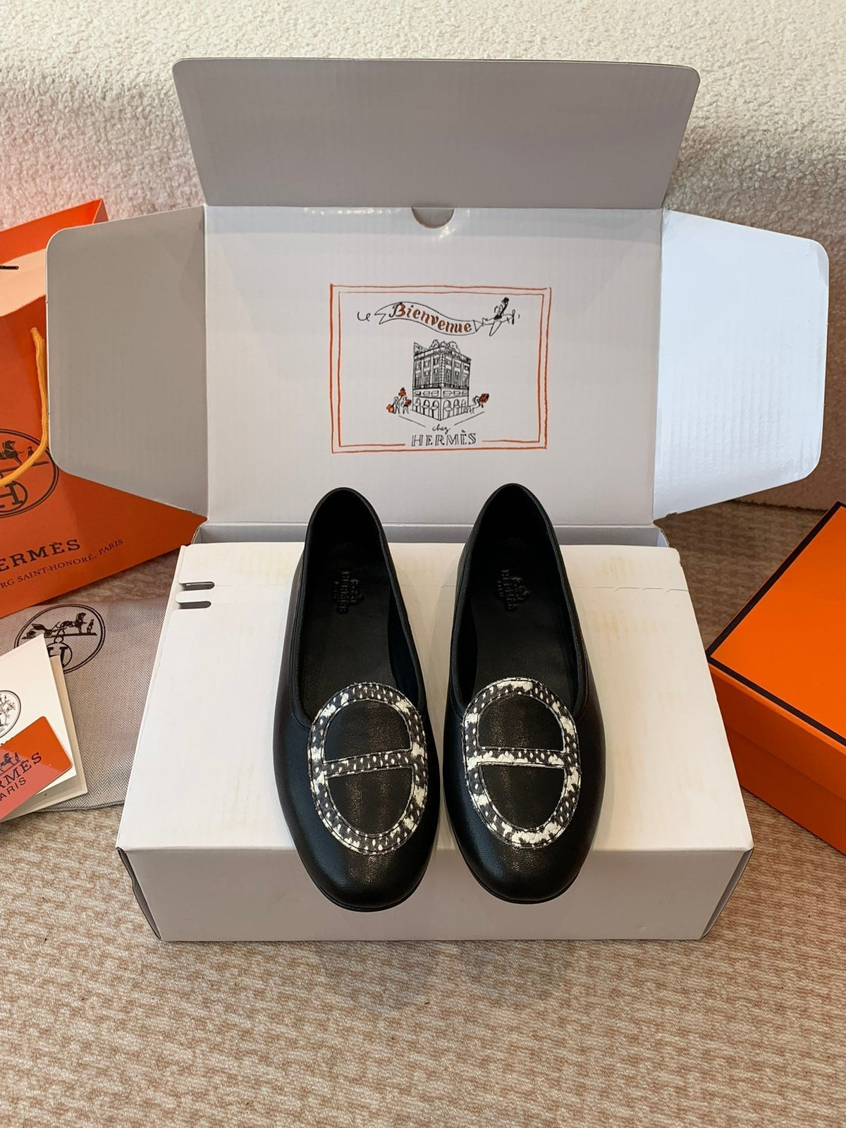 HM Ballet Flat In Black Lambskin 997869