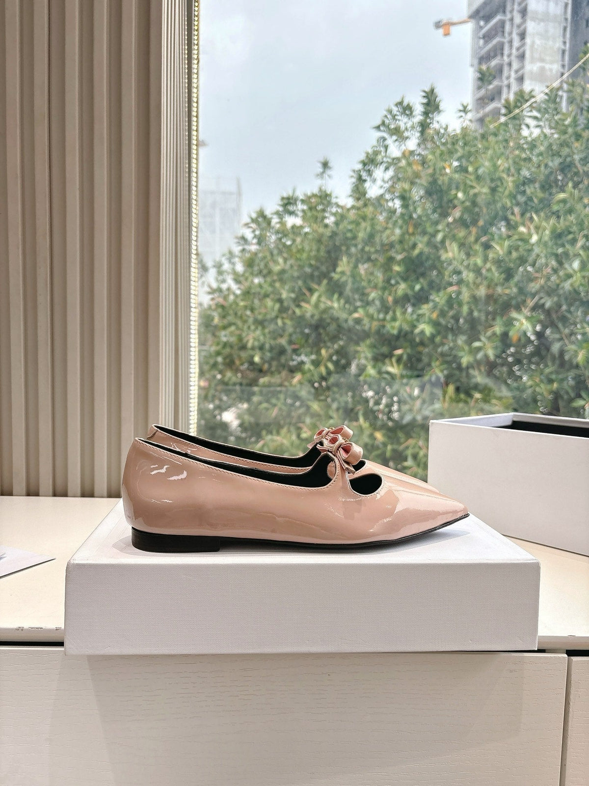 CELINE Ballet Flats Pink Patent Leather 285944