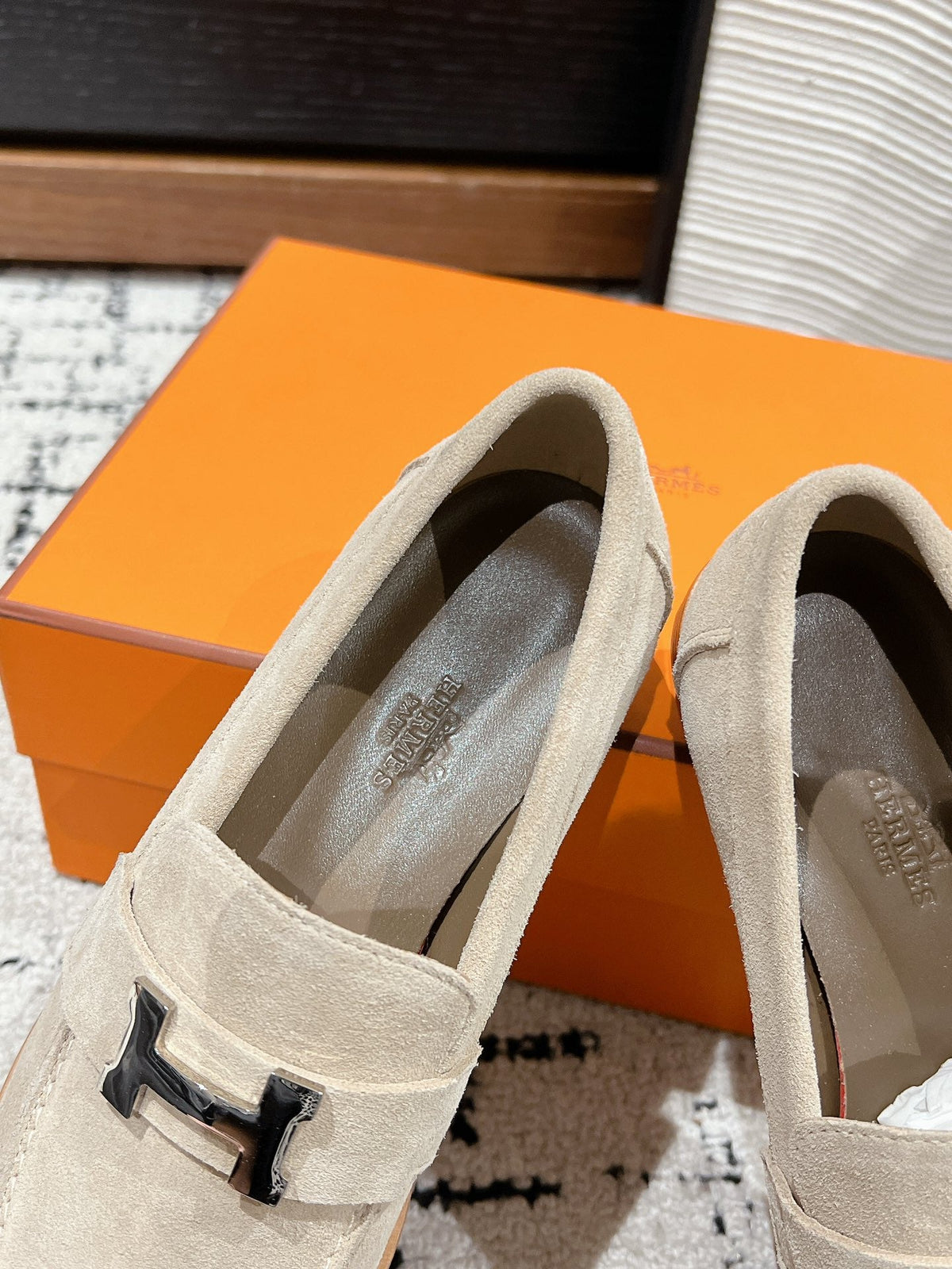 HM Faubourg Loafer In Nude Suede 118747