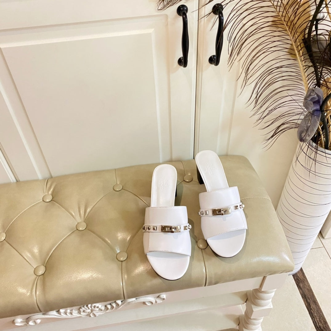 HM Giulia 50 Sandal White Calfskin